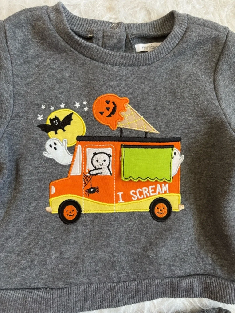 Toddler Charcoal Festive Halloween Ice Cream Truck Sweatshirt & Joggers Set